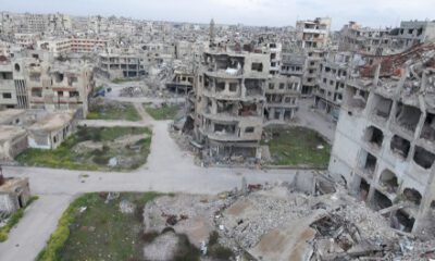 destroyed building in Syria due to war