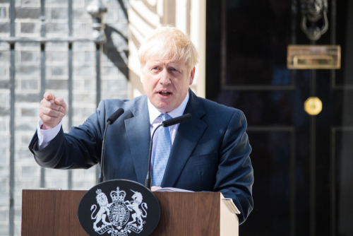 Boris Johnson during speech