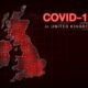 UK map covered with COVID-19