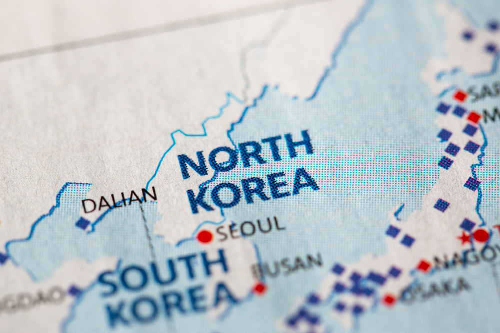 map of NORTH KOREA and SOUTH KOREA