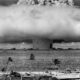 Mushroom cloud due to an atomic bomb.