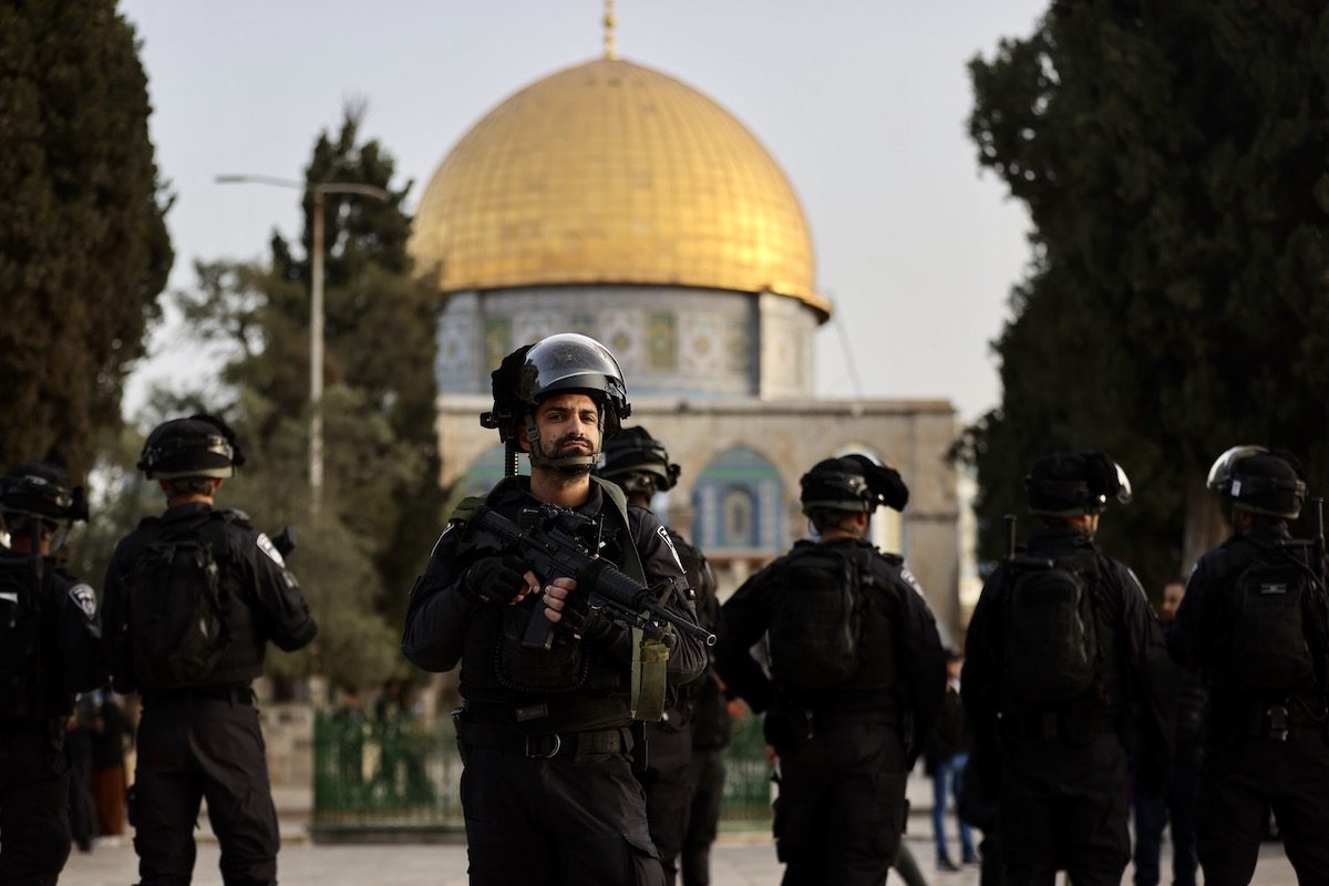 Israeli forces in Al-Aqsa Mosque