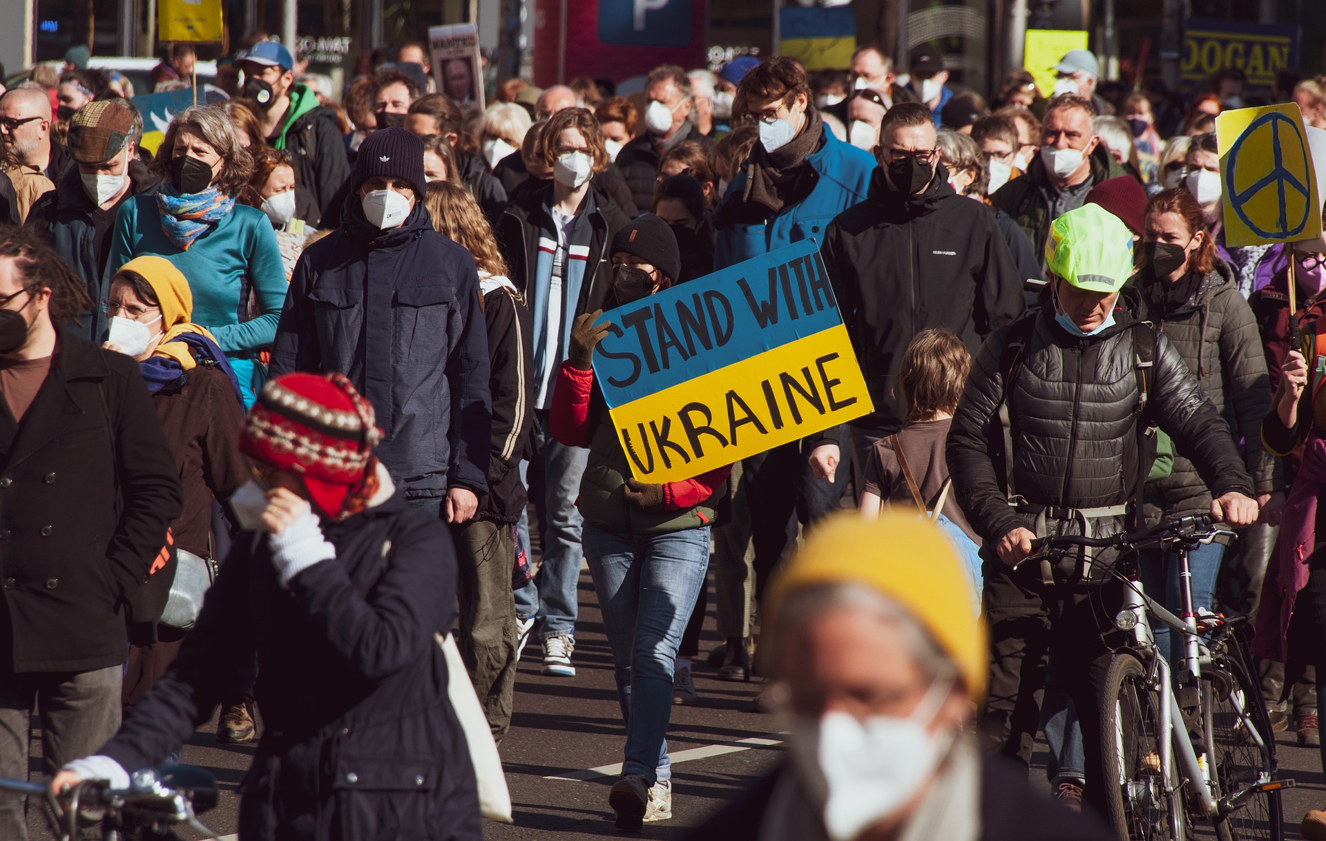 Protest in support of Ukraine.