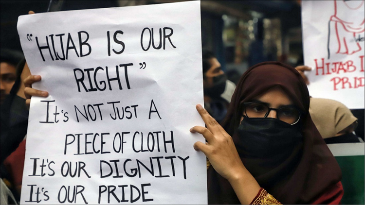 Protest against Hijab Ban in Indian Educational Institutions