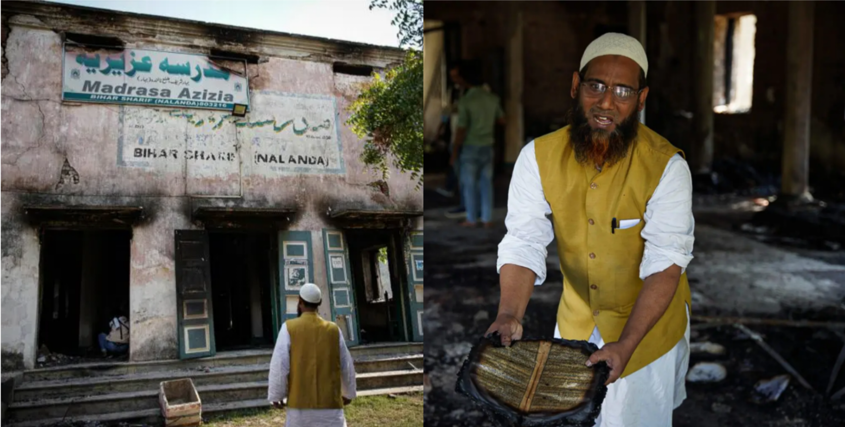 Muslim Man Sowing the Burnt Quran